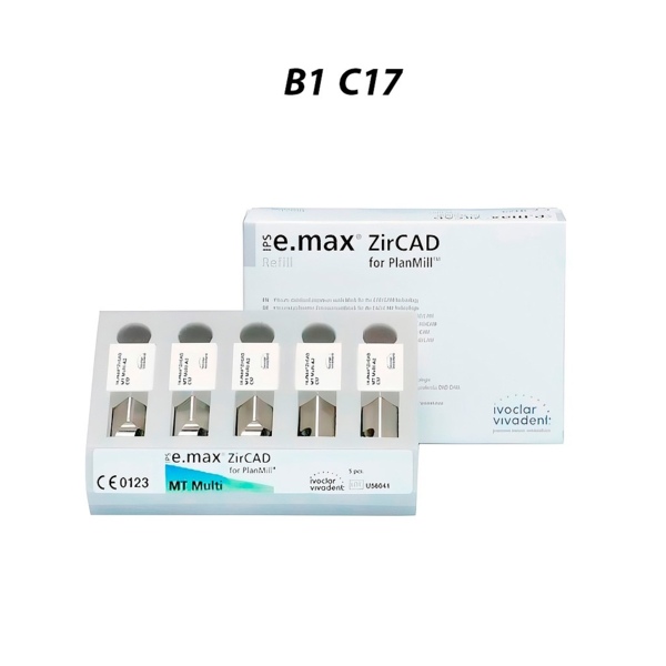 IPS e.max ZirCAD PlanMill MT Multi - блоки из оксида циркония, цвет B1, C17, 5 шт - фото 0