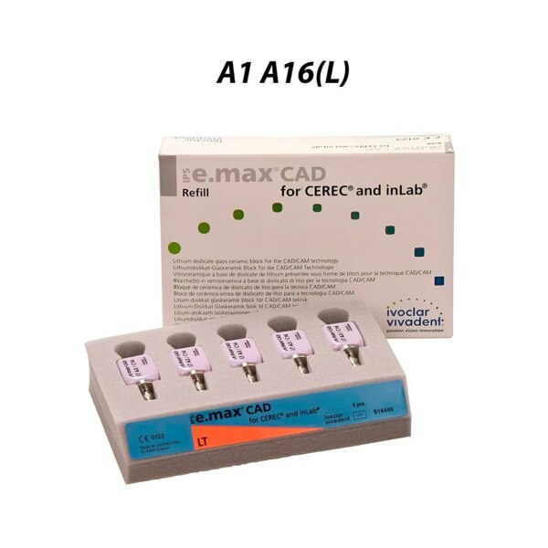 IPS e.max CAD CEREC/inLab LT - блоки из стеклокерамики, цвет A1 A16 (L), 5 шт - фото 0