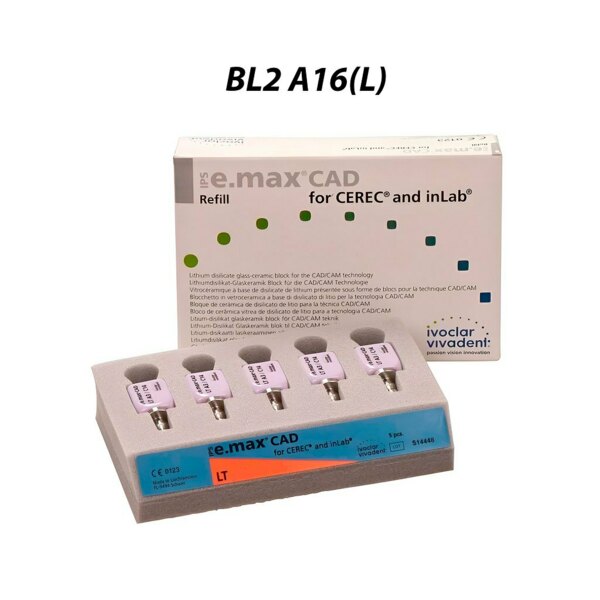IPS e.max CAD CEREC/inLab LT - блоки из стеклокерамики, цвет BL2 A16 (L), 5 шт - фото 0