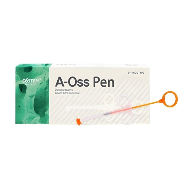 Костный ксенотрансплантат OSSTEM A-Oss Pen, резорбируемый, гранулы 0.25-1.0 мм, 0.25 мл, D=3.5 мм, шприц, 1 шт - фото 0