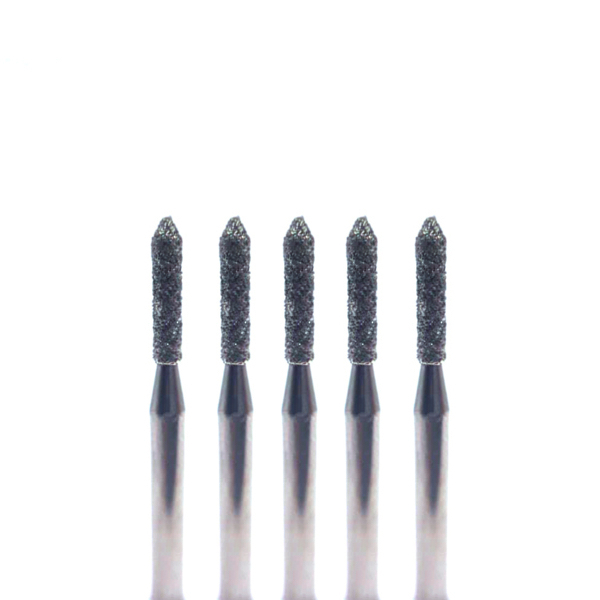 Бор алмазный 860, пуля (острая торпеда), D=1 мм, L=4 мм, FG, синий, 5 шт - фото 0