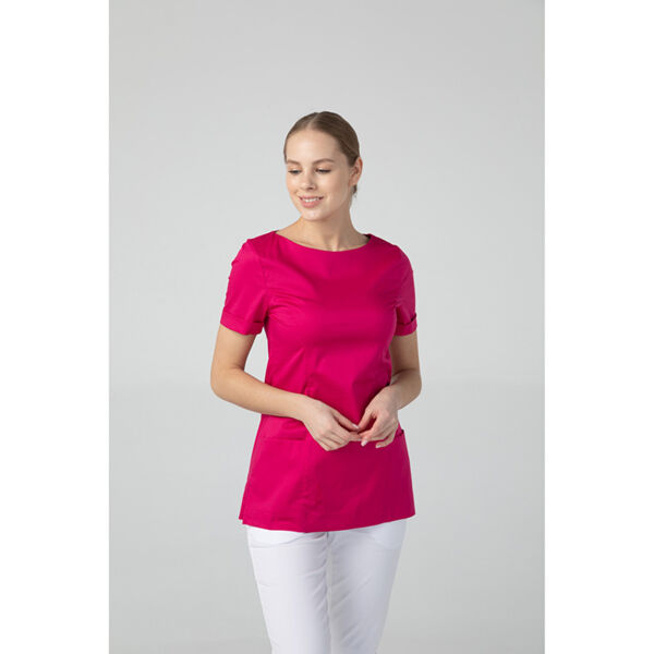 Туника женская Dr. Nice с молнией сзади, короткий рукав, малиновый, 48 - фото 4