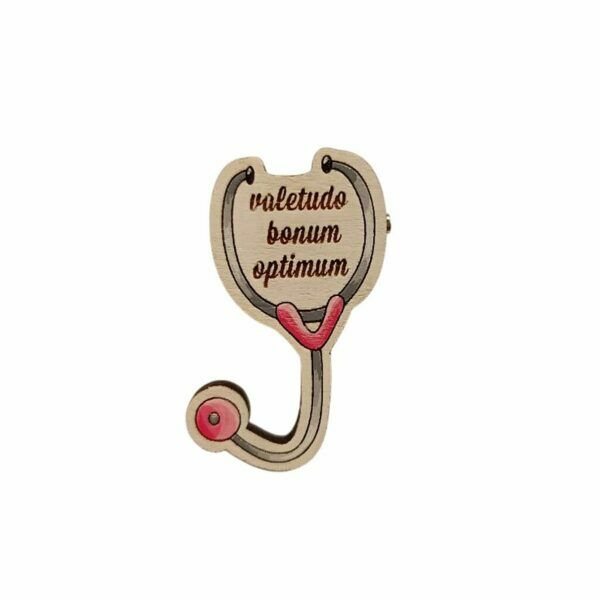 Значок AUGUST WOOD «Фонендоскоп», фиолетовый, 1 шт - фото 0