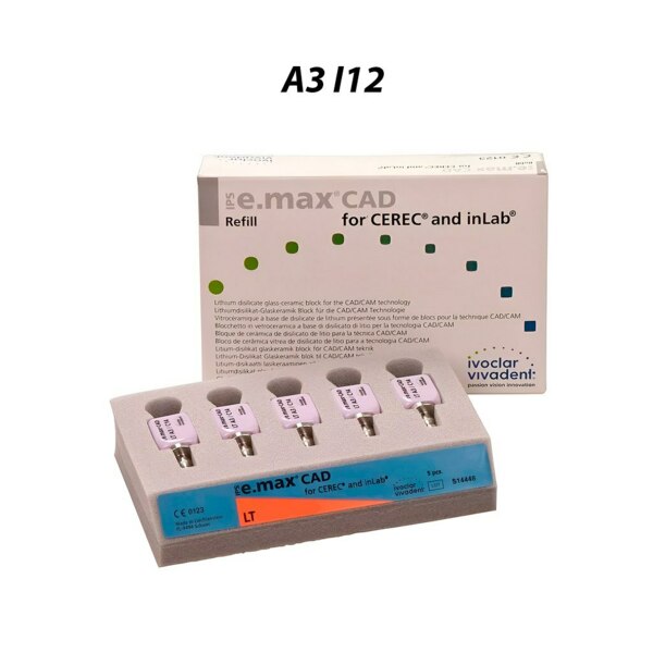 IPS e.max CAD CEREC/inLab LT - блоки из стеклокерамики, цвет A3 I12, 5 шт - фото 0