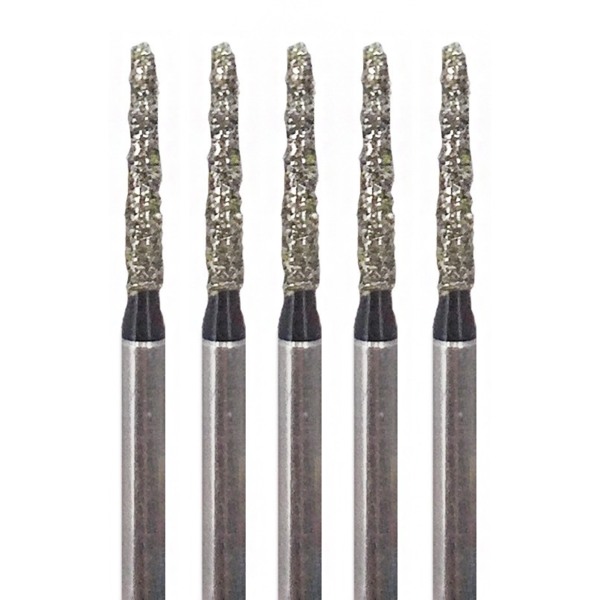 Бор алмазный Ecoline E 856, конус закругленный, D=1.6 мм, FG, черный, 5 шт - фото 0