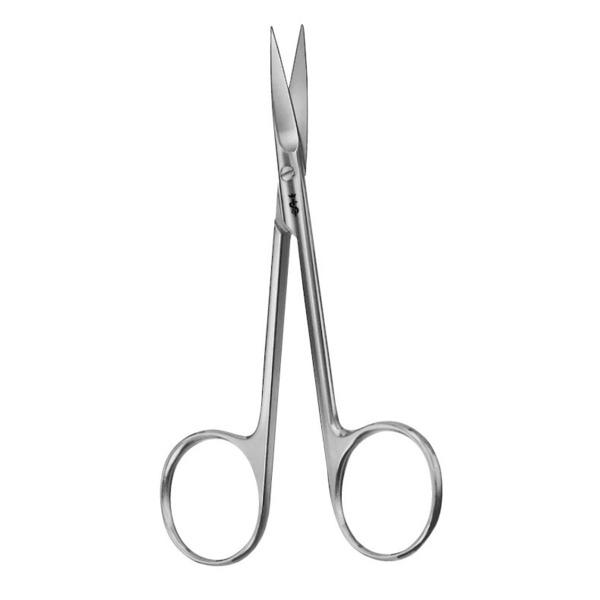 Ножницы препаровальные, изогнутые, остроконечные, длина 110 мм - фото 0