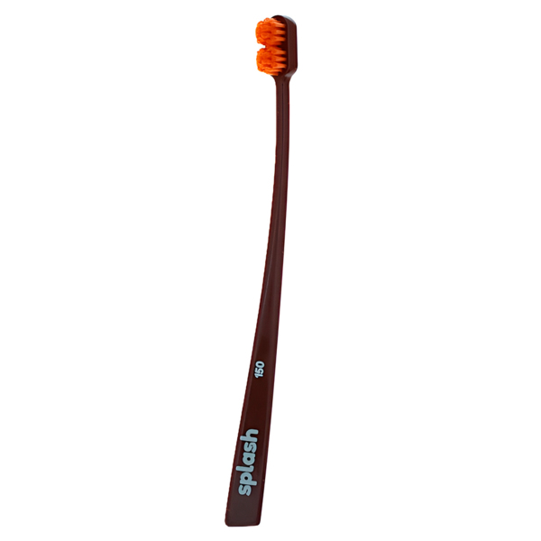 Зубная щетка Splash Brush Double 150, мягкая, коричневый, 1 шт - фото 0