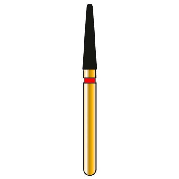 Бор алмазный G856, конус закругленный, D=1.8 мм, L=8.0 мм, FG, красный, 1 шт - фото 2