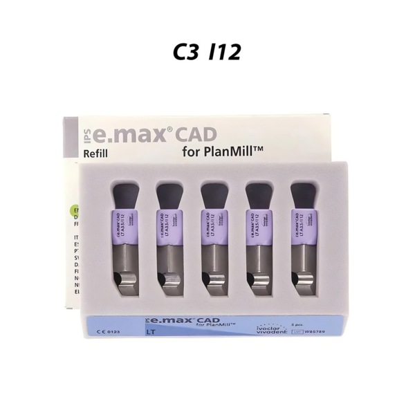 IPS e.max CAD PlanMill LT - блоки из дисиликата лития, цвет C3, I12, 5 шт - фото 0