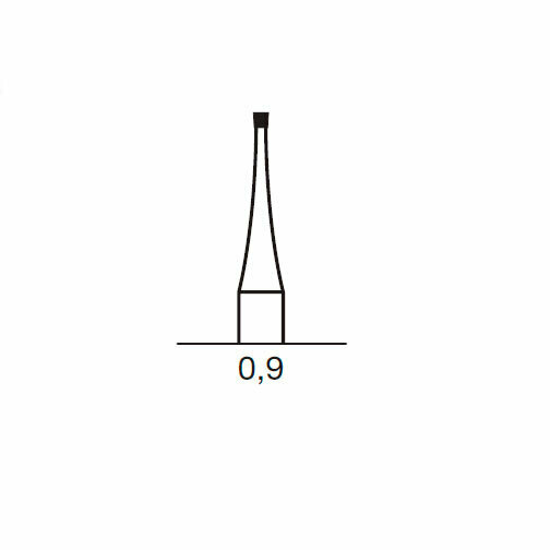 Бор твердосплавный CB 2, конус обратный, D=0.8 мм, L=0.9 мм, RA, синий - фото 1