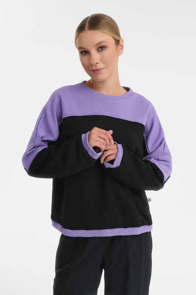 Свитшот женский Тезис TZ113, tangle, черный/фиолетовый, 44-46 - фото 0