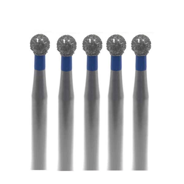 Бор алмазный Ecoline E 801 M, шаровидный, D=1.4 мм, FG, синий, 5 шт - фото 0