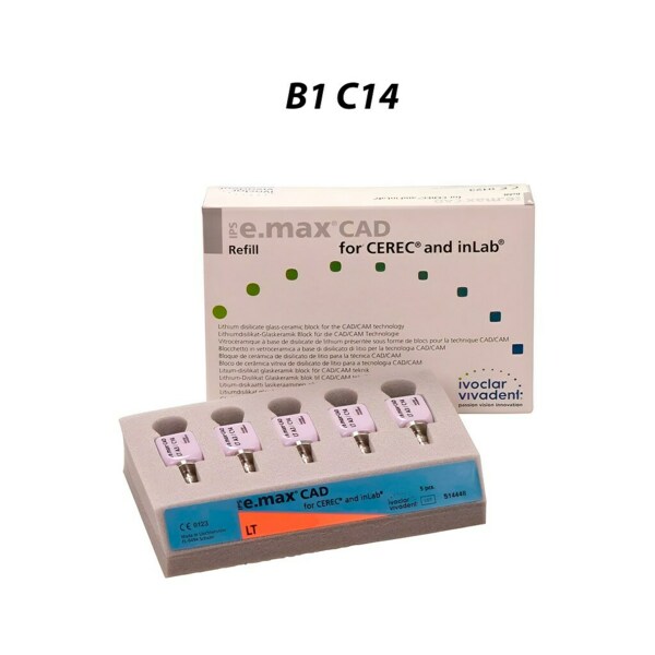IPS e.max CAD CEREC/inLab LT - блоки из стеклокерамики, цвет B1 C14, 5 шт - фото 0