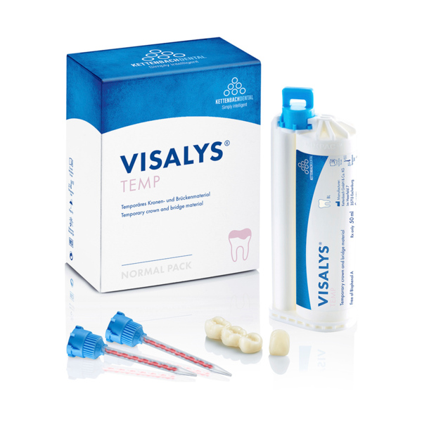 Visalys Temp Normal pack - материал для изготовления временных коронок и мостов, цвет B1, картридж 50 мл + 15 смесительных канюль