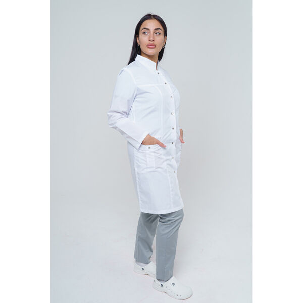 Халат медицинский женский Doctor Big 248, длинный рукав, белый, 44 - фото 4