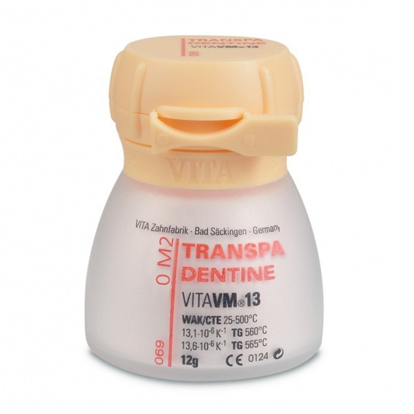 VITA VM 13 TRANSPA DENTINE - порошок для облицовки металлических каркасов, цвет 0M2, 12 г - фото 0