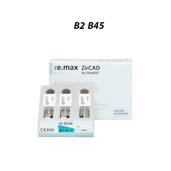 IPS e.max ZirCAD PlanMill MT Multi - блоки из оксида циркония, цвет B2, B45, 3 шт - фото 0