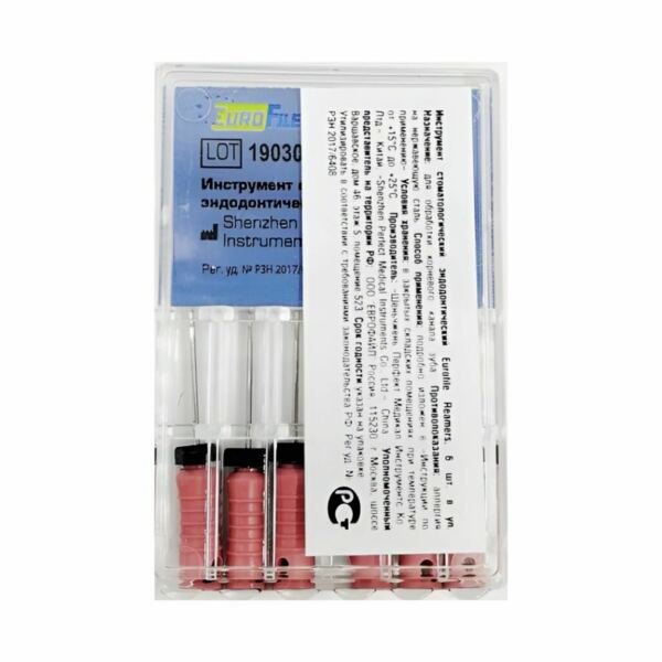 Дрильборы ручные Eurofile Reamers, для прохождения и расширения корневых каналов, 31 мм, №06, сталь, 6 шт - фото 1