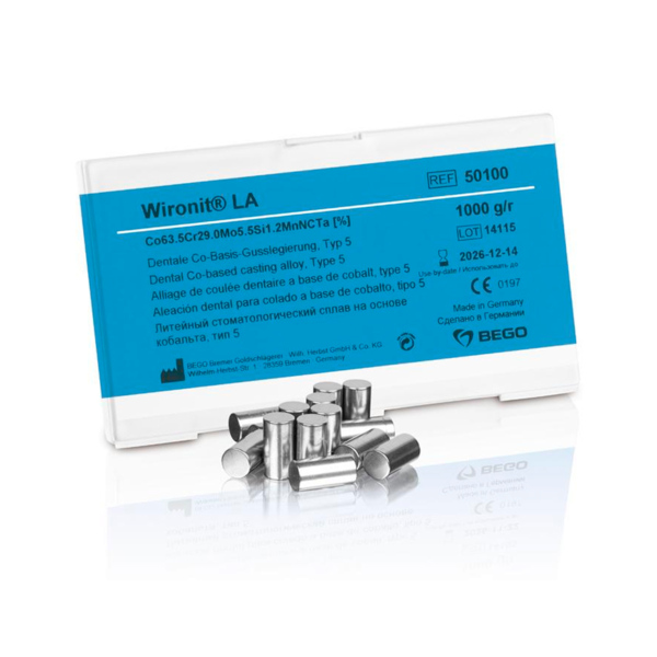 Wironit LA - универсальный сплав для бюгельных протезов с кламмерами и для комбинированных работ, 1 кг - фото 0