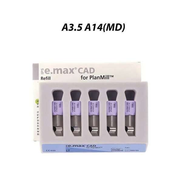 IPS e.max CAD PlanMill LT - блоки из дисиликата лития, цвет A3.5, A14(MD), 5 шт - фото 0