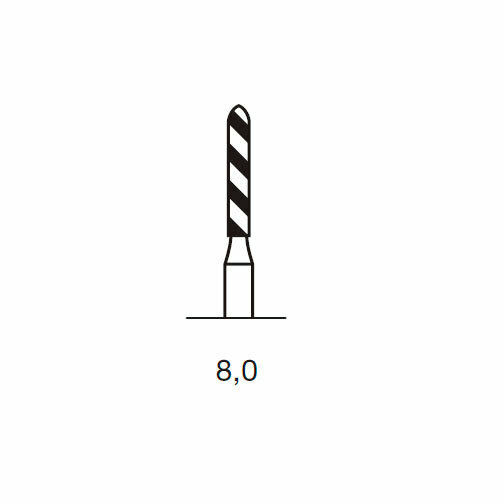 Бор алмазный InteС i 878, торпеда, D=1.2 мм, L=8.0 мм, FG, черный - фото 1