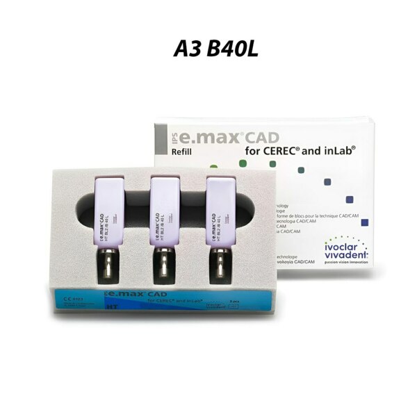 IPS e.max CAD CEREC/inLab HT - блоки из стеклокерамики, цвет A3 B40L, 3 шт - фото 0