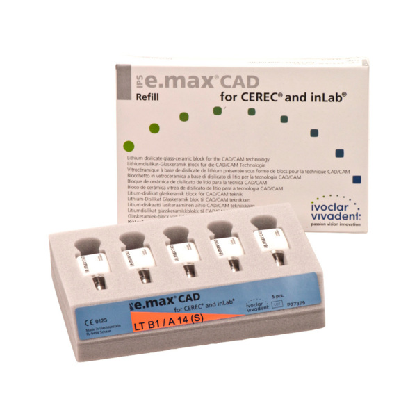 IPS e.max CAD CEREC/inLab LT - блоки из стеклокерамики, цвет B2 A14 (S), 5 шт - фото 1