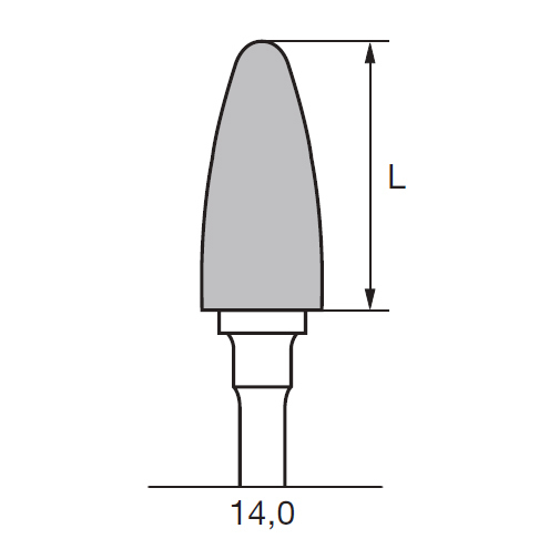 Бор твердосплавный CC 251, почка, закругленный, D=6.0 мм, L=14.0 мм, HP - фото 1