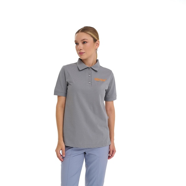 Поло женское Амрита "Osstem", серый, 50 размер - фото 0