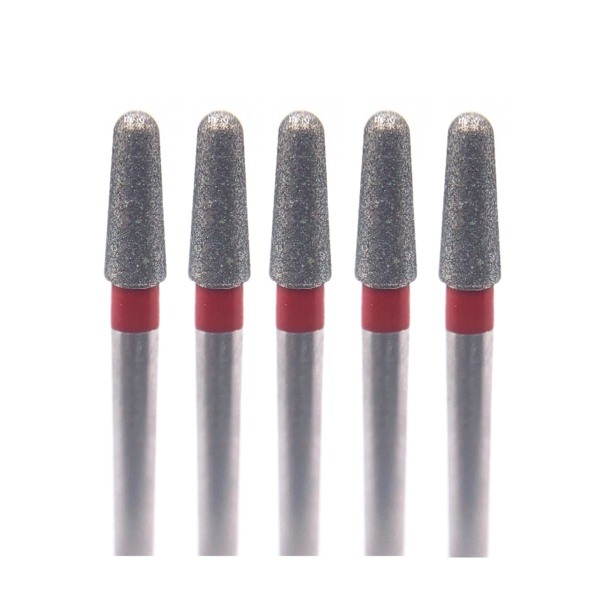 Бор алмазный Ecoline E 849, конус закругленный, D=1.5 мм, FG, красный, 5 шт - фото 0