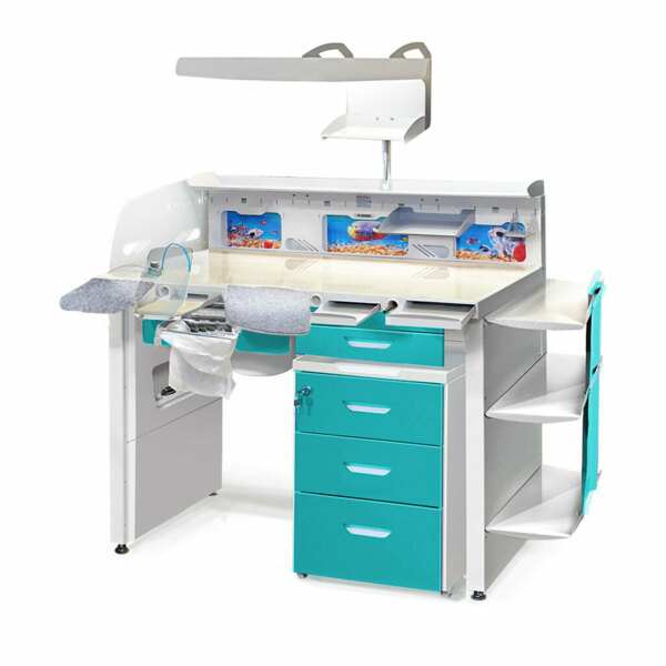 Стол Аверон 4.3 МАСТЕР ТЕХНО 3, для зубного техника, с вытяжкой и светильником на ЛЮКС 1.1 МИНИ НЬЮ - фото 0