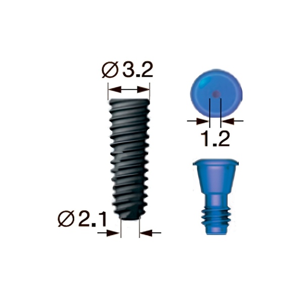 Имплантат OSSTEM TS III SA Mini, D=3.0 мм, L=8.5 мм, с адаптером и винт-заглушкой D=1.2 мм - фото 0