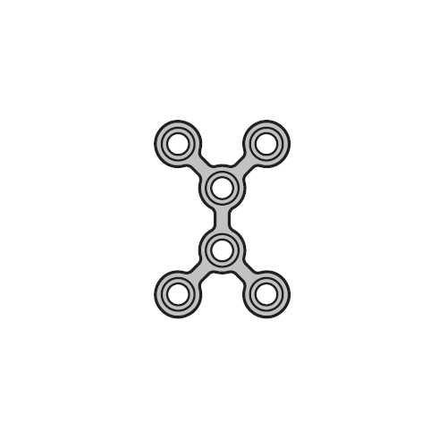 Микропластина Х-образная, короткая, толщина 0.6 мм