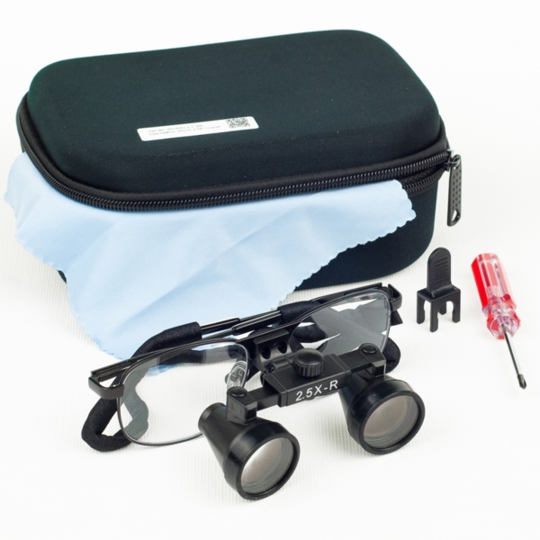 iZoom Flip-up Loupes Metal Frame - лупа бинокулярная в металлической оправе, увеличение 2,5х, R360-460 мм - фото 1