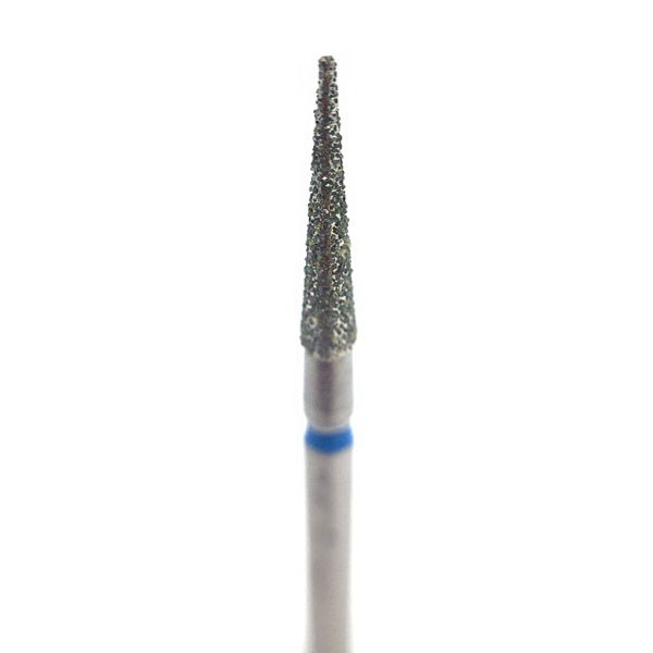 Бор алмазный 858, конус заостренный, тонкий, D=1.6 мм, L=8.0 мм, FG, синий - фото 0