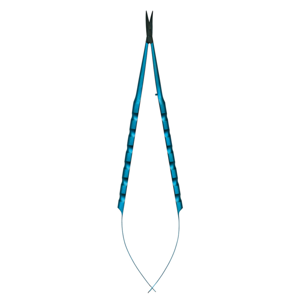 Ножницы Castroviejo, микрохирургические, изогнутые, 18 см, титановая ручка - фото 0