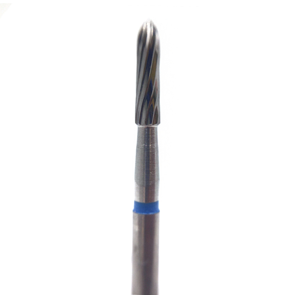 Финир твердосплавный CF244K RA, торпеда конусная, D=2.1 мм, L=8.0 мм, RA, синий - фото 0