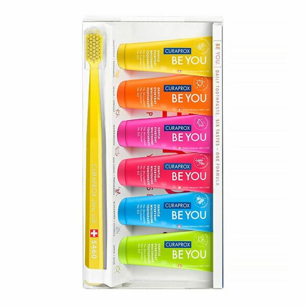 Набор зубных паст Curaprox Be You + щётка CS 5460, отбеливающая, 6х10 мл - фото 0