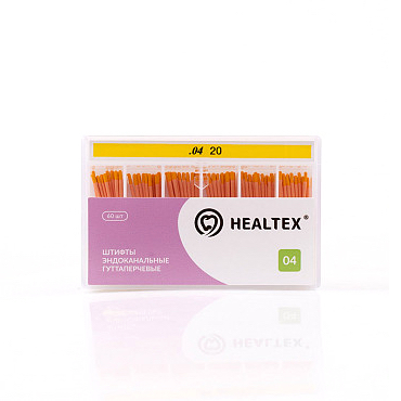Штифты эндоканальные гуттаперчевые Healtex, конусность 04, размер 20, 60 шт - фото 0