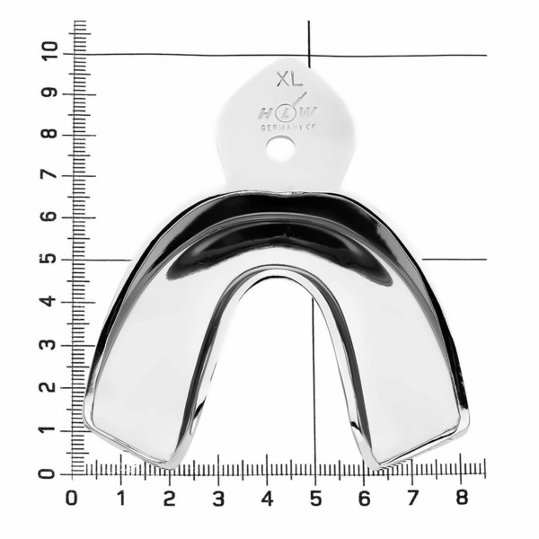 Ложка оттискная HLW, полная, без перфорации, нижняя челюсть, размер XL, сталь, 1 шт - фото 1
