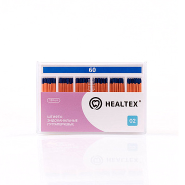 Штифты эндоканальные гуттаперчевые Healtex, конусность 02, размер 60, 120 шт - фото 0