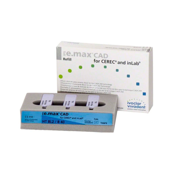 IPS e.max CAD CEREC/inLab HT - блоки из стеклокерамики, цвет BL2 B40, 3 шт - фото 1