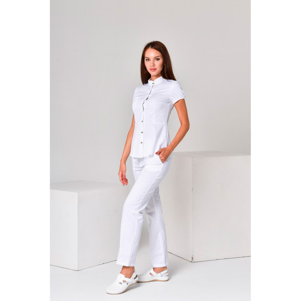 Брюки женские со стрелками, белый, 42 - фото 3