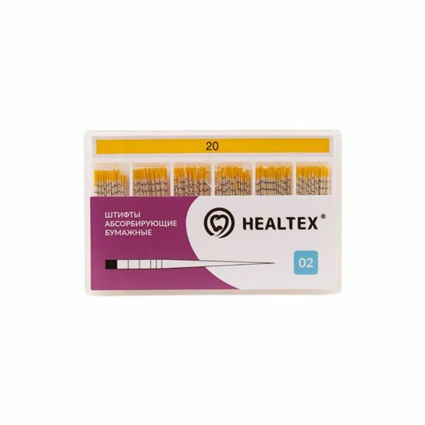 Штифты бумажные Healtex, абсорбирующие, с маркировкой длины, №20/.02, 200 шт - фото 0