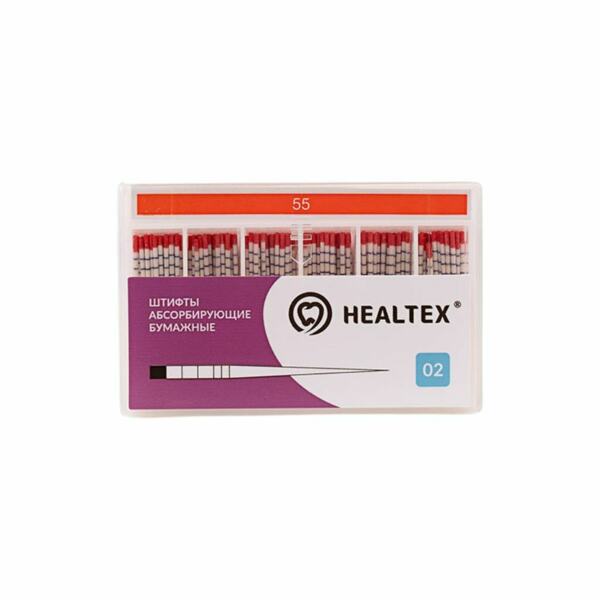 Штифты бумажные Healtex, абсорбирующие, с маркировкой длины, №55/.02, 200 шт - фото 0