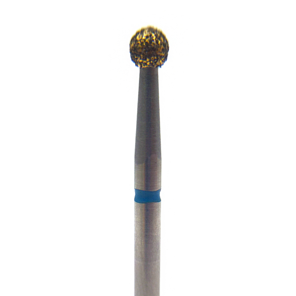 Бор алмазный 801Q, GOLD Line, шаровидный, D=2.1 мм, FG, синий - фото 0