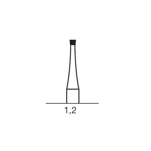 Бор твердосплавный CB 30, конус обратный, D=1.2 мм, L=1.2 мм, HP, синий - фото 1