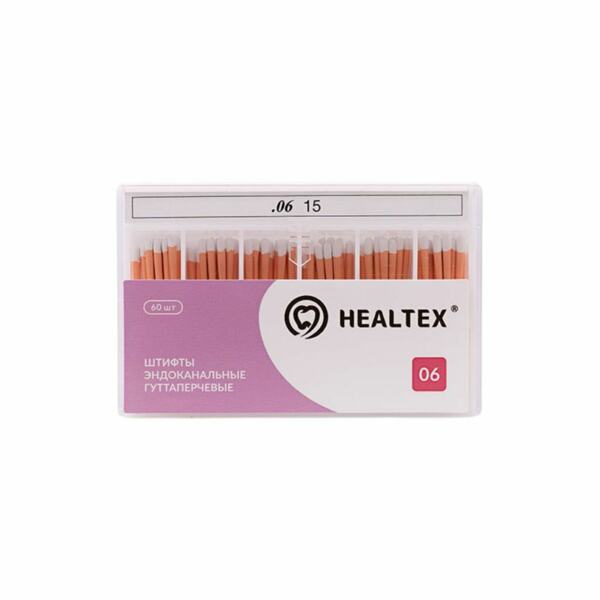 Штифты гуттаперчевые Healtex, для пломбирования корневых каналов, без маркировки длины, №15/.06, 60 шт - фото 0