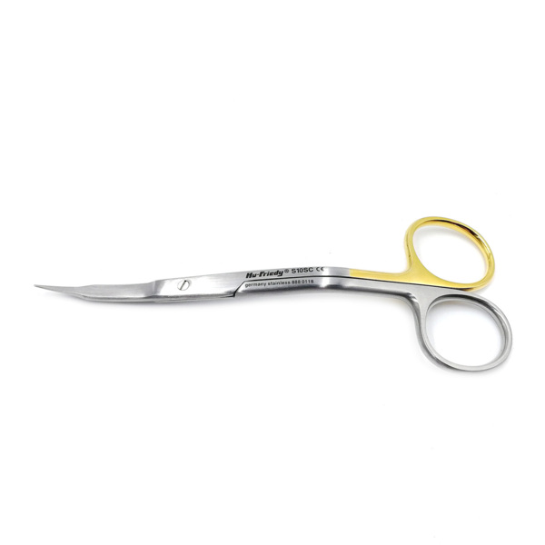 Ножницы Hu-Friedy #10, Super-Cut, остроконечные, с двойным изгибом, 1 зубчатое лезвие, 13,5 см - фото 1