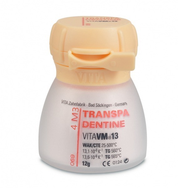 VITA VM 13 TRANSPA DENTINE - порошок для облицовки металлических каркасов, цвет 4M3, 12 г - фото 0